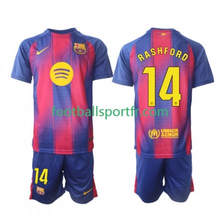 Tenue FC Barcelone Marcus Rashford 14 Enfant Domicile 2025-2026 Maillot de Foot